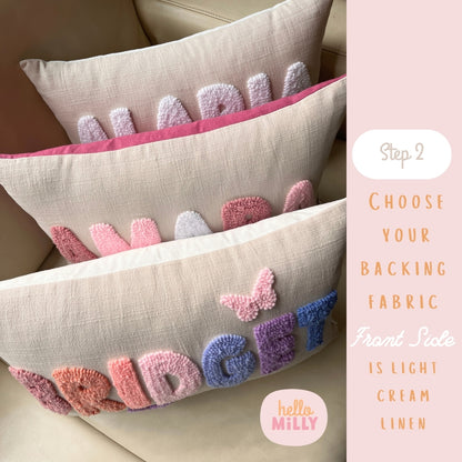 Light Cream Linen: Personalised Cushion