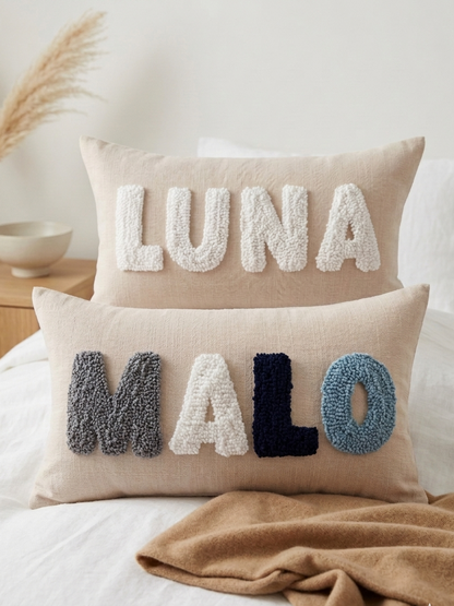 Light Cream Linen: Personalised Cushion
