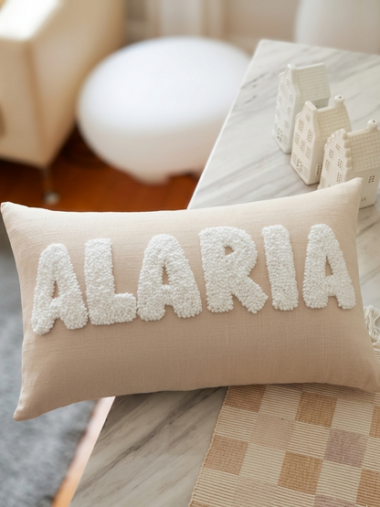 Light Cream Linen: Personalised Cushion