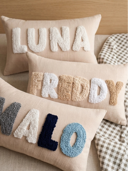 Light Cream Linen: Personalised Cushion