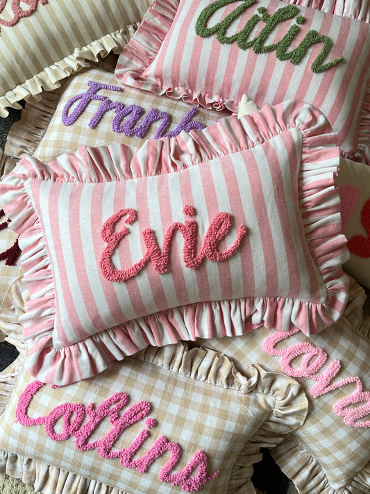 Personalised Ruffled Cushion