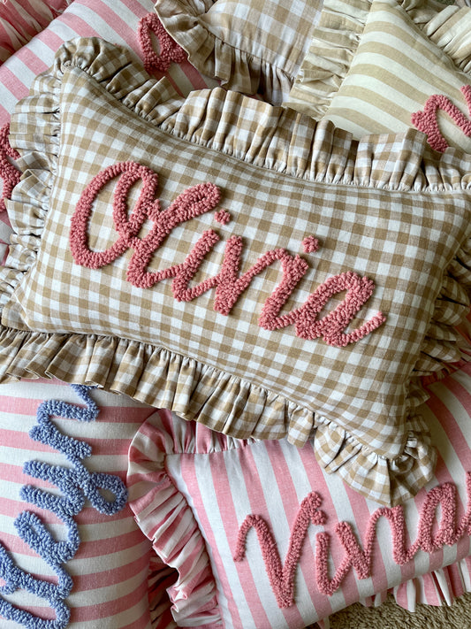 Teddy Gingham Cushion