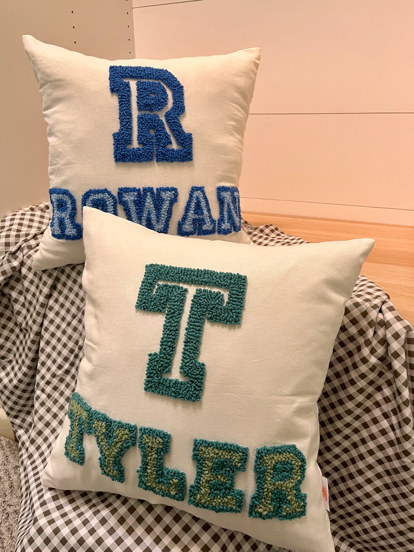Varsity Style: Personalised Punch Needle Decorative Cushion