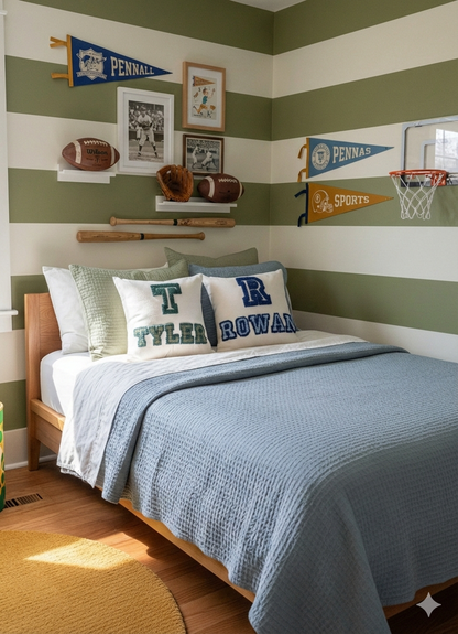 Varsity Style: Personalised Punch Needle Decorative Cushion