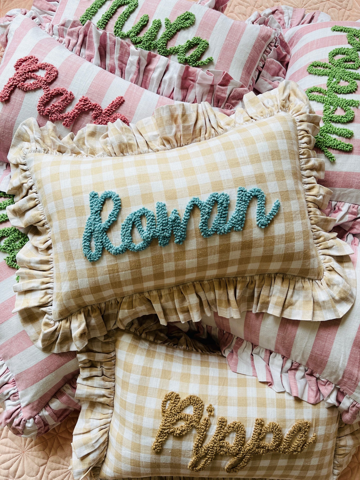 Personalised Ruffled Cushion