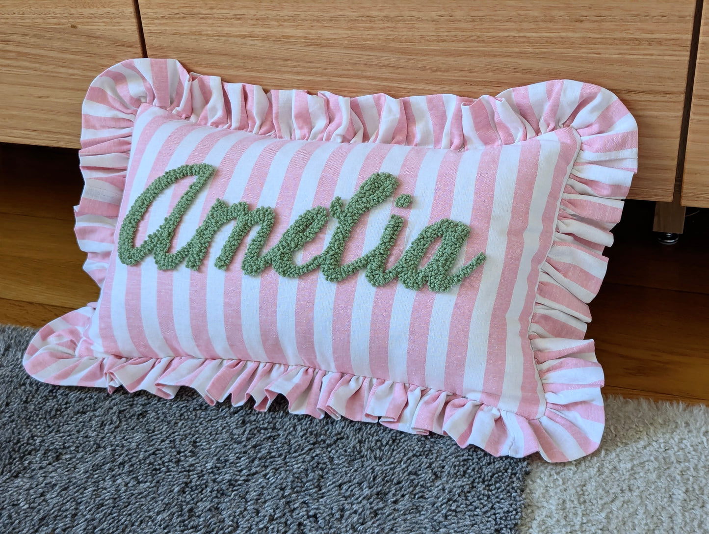 Personalised Ruffled Cushion