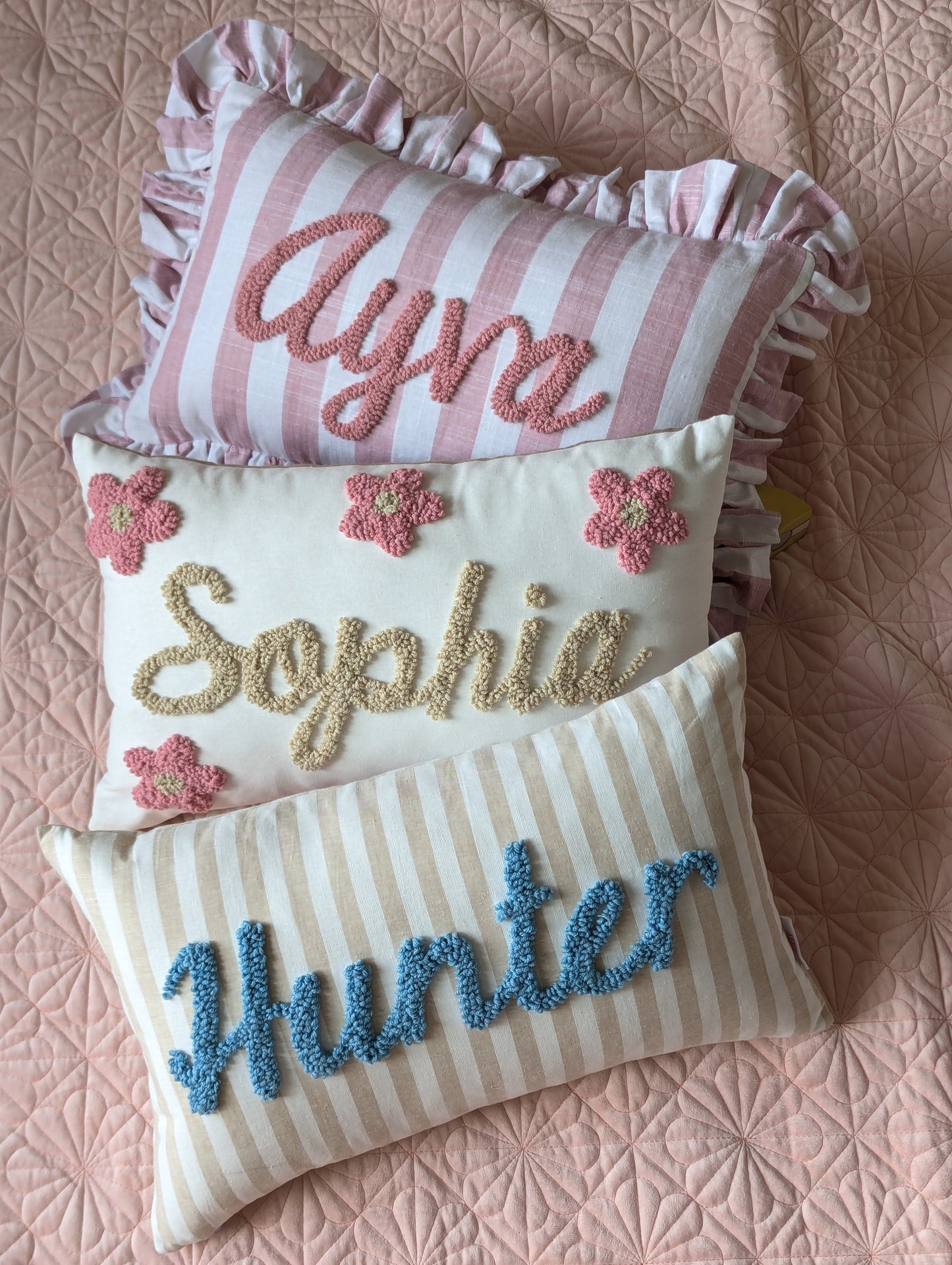 Sand Stripes Ruffled Cushion