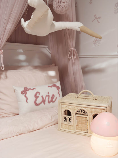 Double Bows Personalised Punch Needle Cushion