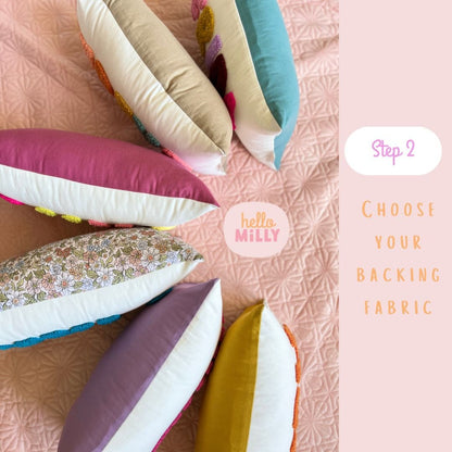 Bubble Font Personalised Punch Needle Cushion