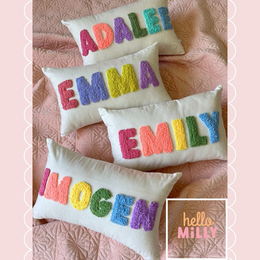 Personalised Punch Needle Decorative Cushion