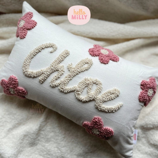 Daisy Personalised Punch Needle Cushion