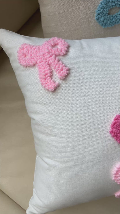 Dainty Bows Personalised Punch Needle Cushion
